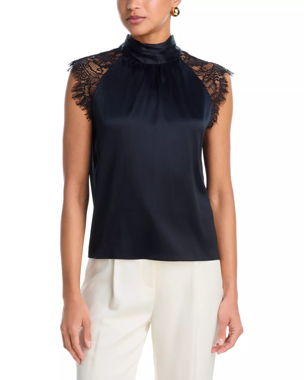 Rachel Chantilly Lace Combo Halter Blouse