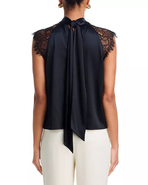 Rachel Chantilly Lace Combo Halter Blouse