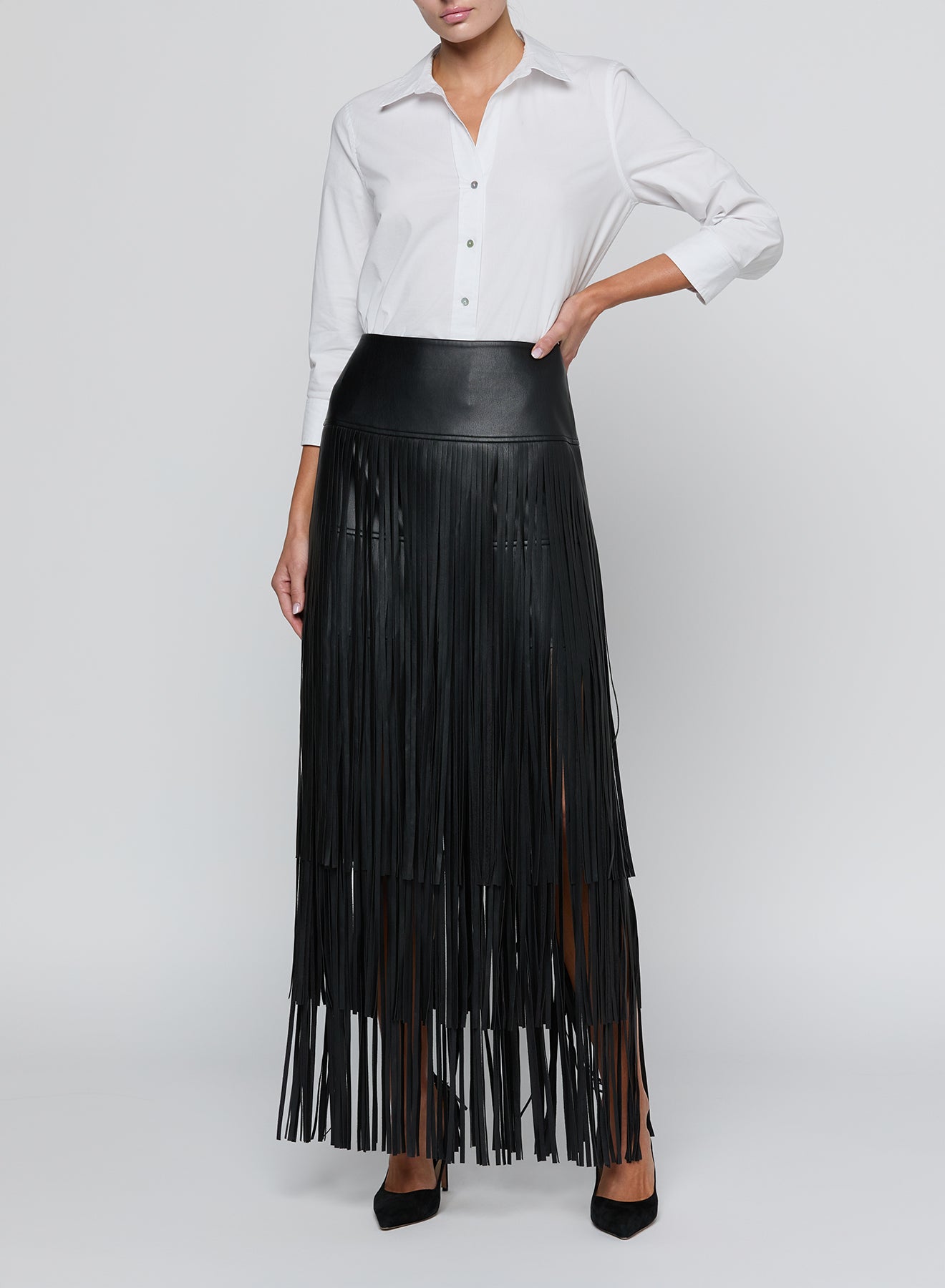 KAROLINE MAXI FRINGE SKIRT
