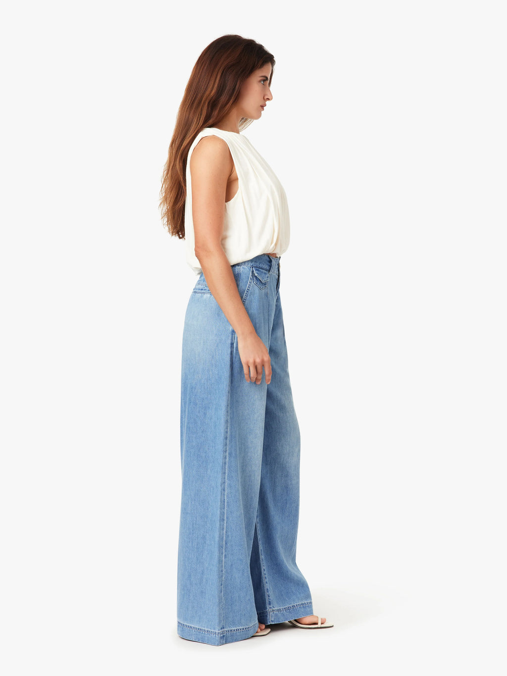 Pleated Denim Trouser