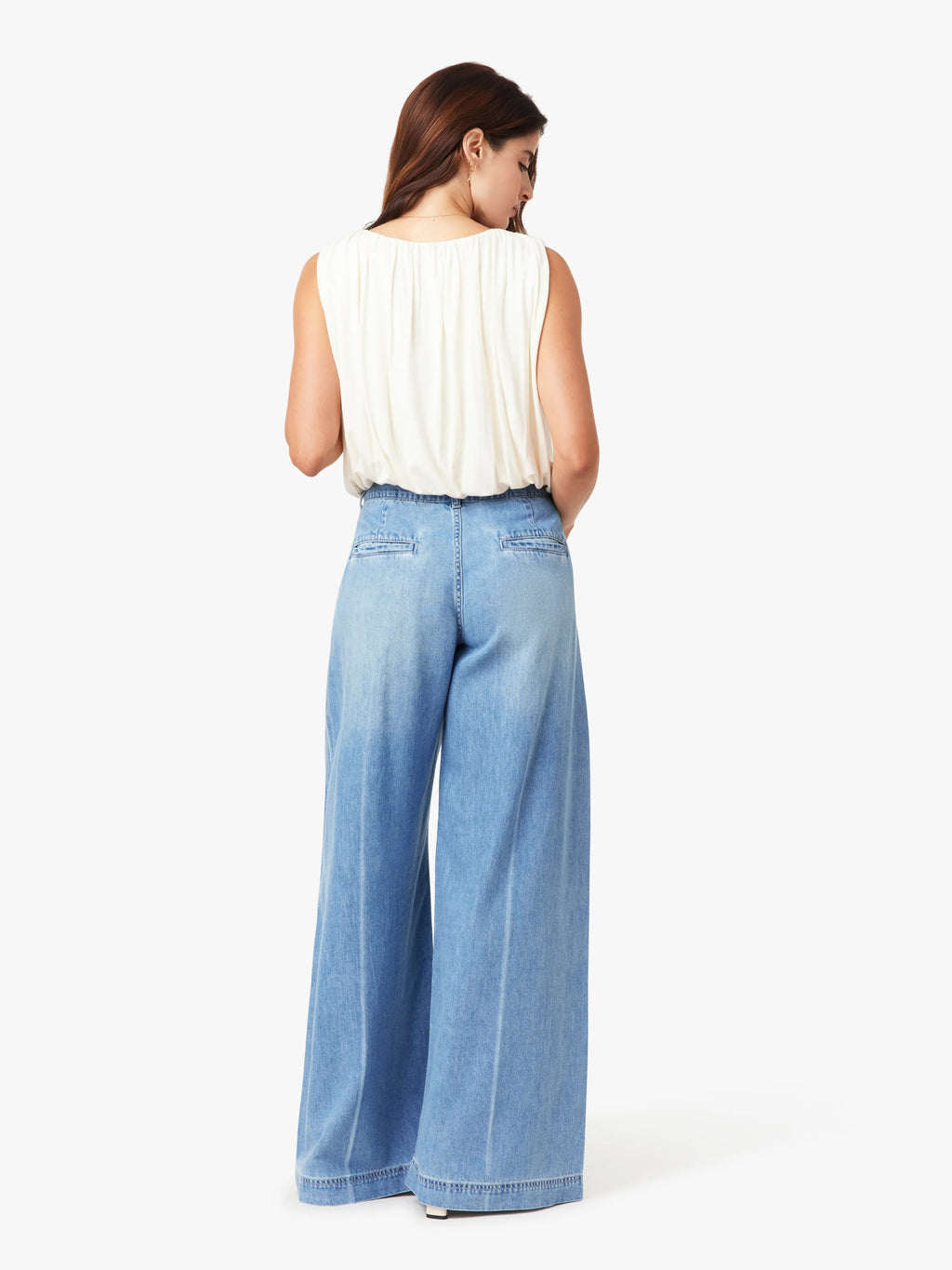 Pleated Denim Trouser
