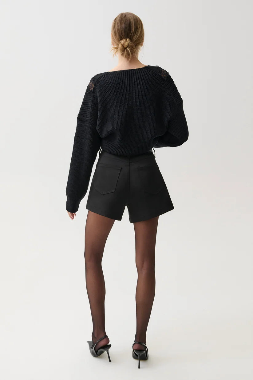 Chiara V-Neck Lace Sweater