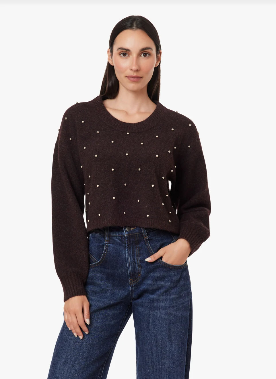 Studded Crop Sweater
