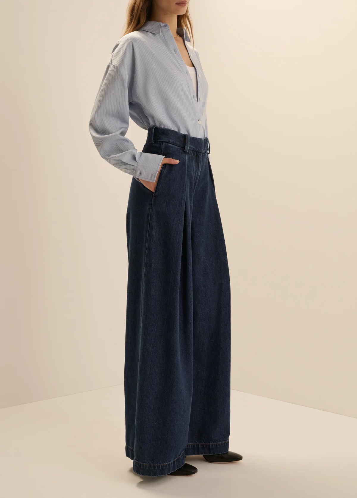 Petite Denim Pleats for Days