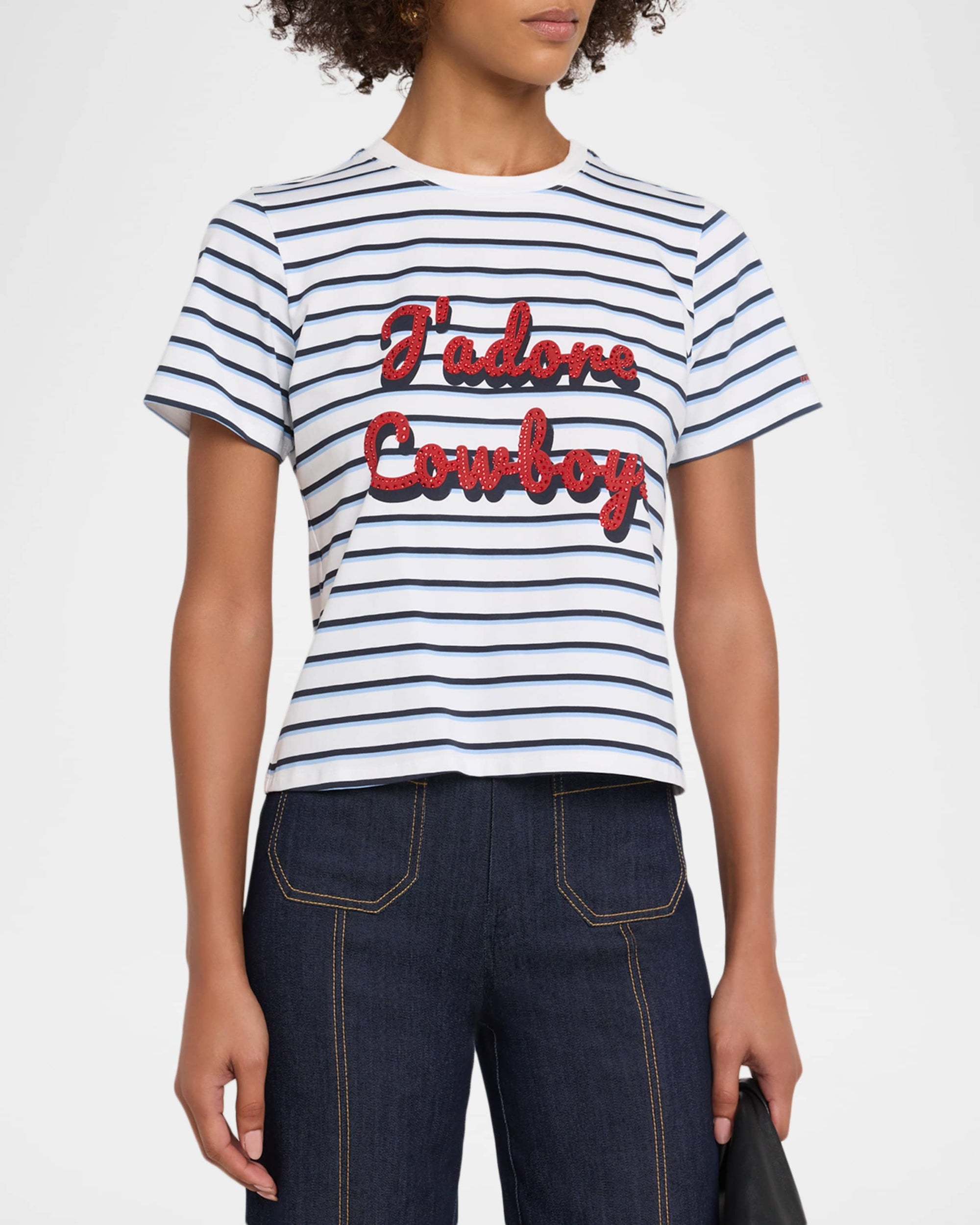 Jadore Cowboys Striped Tee
